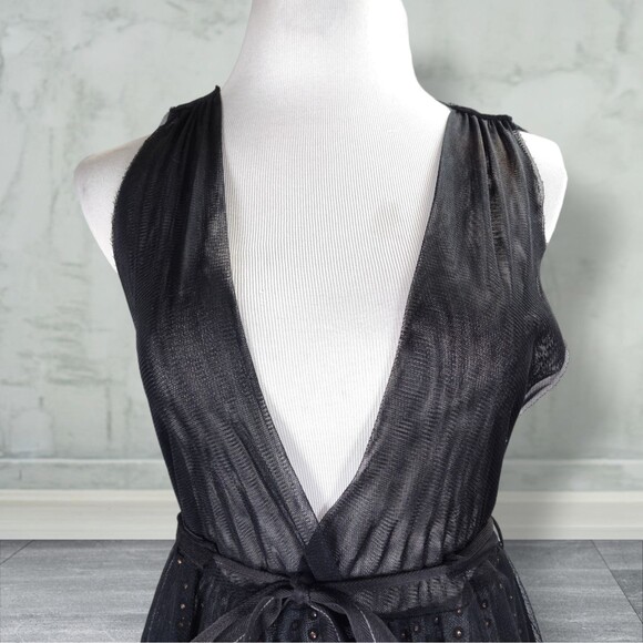 RN Convertible Dark Fairy Sheer Party Dress Size S Layered Glitter Tulle Mesh - Picture 5 of 16